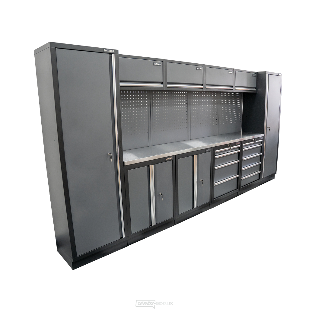 AKČNÝ SET Zostava 10 ks dielenského nábytku SET-CA01050 s nerezovou pracovnou doskou MB-TGW53S