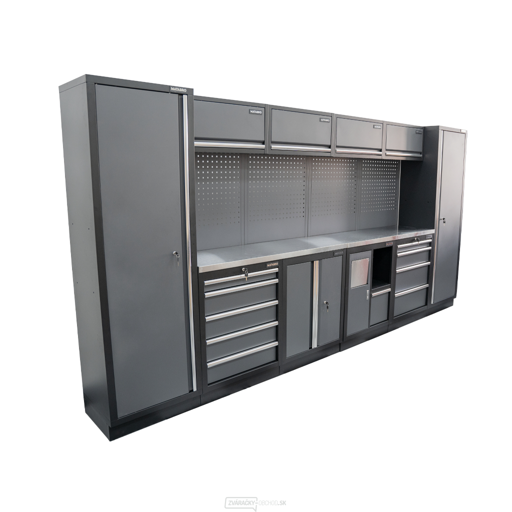 AKČNÝ SET Zostava 10 ks dielenského nábytku SET-CA01052 s nerezovou pracovnou doskou MB-TGW53S