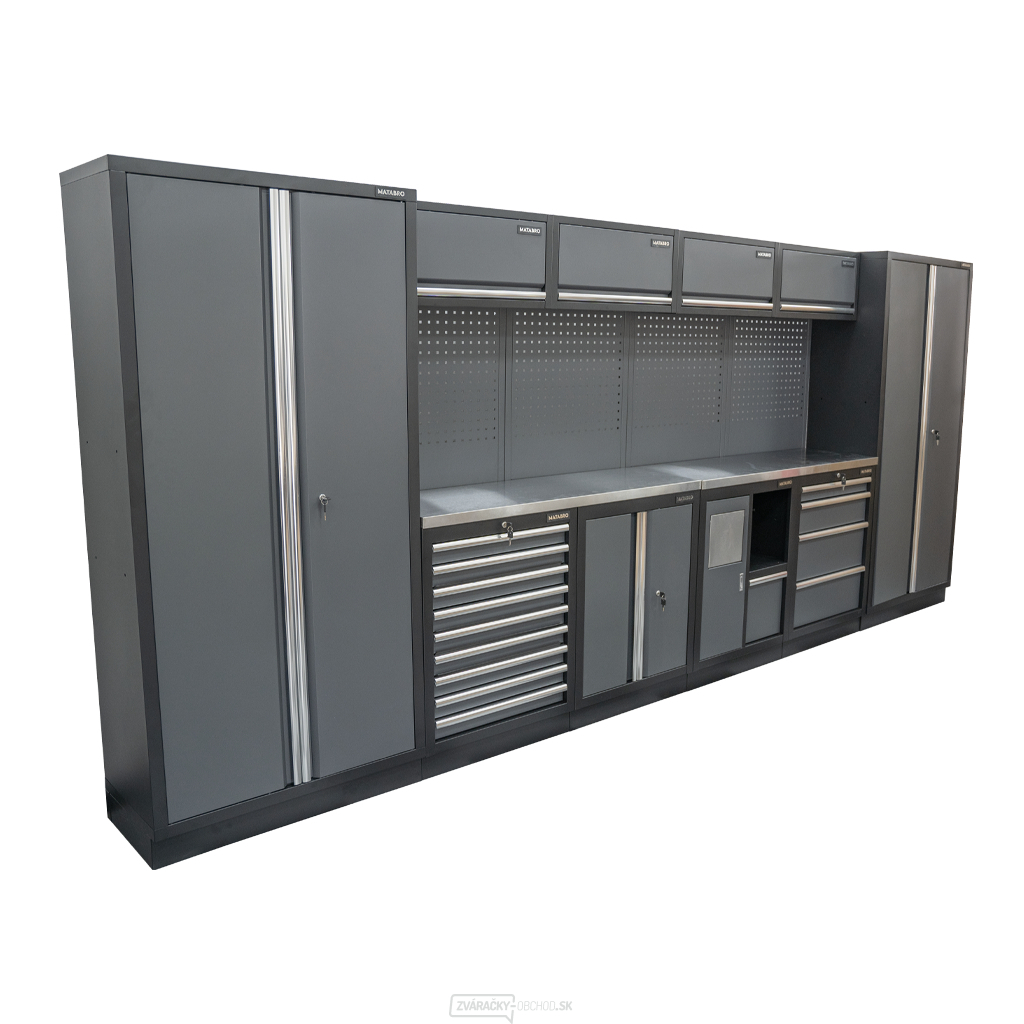 AKČNÝ SET Zostava 10 ks dielenského nábytku SET-CA01054 s nerezovou pracovnou doskou MB-TGW53S