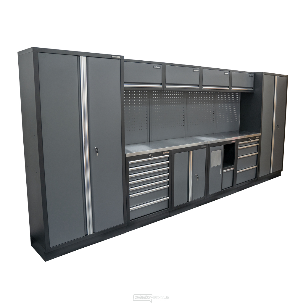 AKČNÝ SET Zostava 10 ks dielenského nábytku SET-CA01056 s nerezovou pracovnou doskou MB-TGW53S