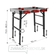 Pracovný skladací stôl Fortum, 850x600mm, výška 73,5-88,5cm Náhľad