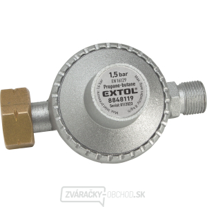 Regulátor tlaku pre horáky na propán-bután, 1,5 bar, výstup závit G3/8 Regulátor tlaku pre horáky na propán-bután, 1,5 bar, výstup závit G3/8