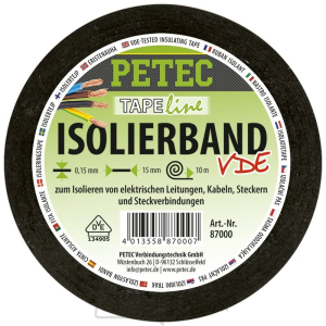 Lepiaca páska pre izoláciu elektrických káblov PETEC 87000  Lepiaca páska pre izoláciu elektrických káblov PETEC 87000  gallery main image