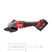 Akumulátorová uhlová brúska 125 mm Milwaukee M18 FHSAG125XPDB-552X s kolískovým spínačom, 2x Aku (18 V, 5,5 Ah), 4933471080 Náhľad