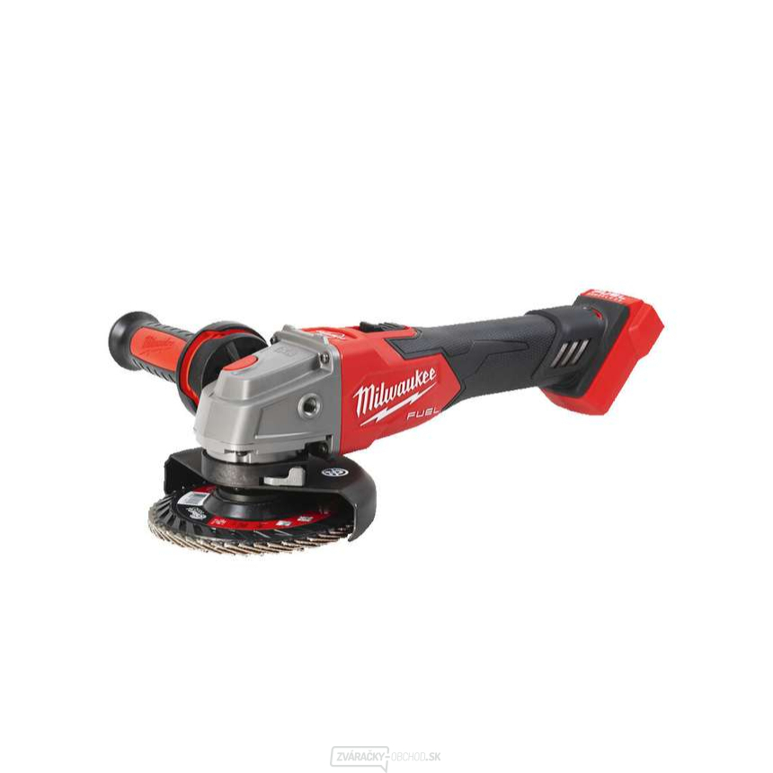 Akumulátorová uhlová brúska 125 mm Milwaukee M18 FSAGV125XB-0X s posuvným spínačom a reguláciou otáčok, bez batérie, 4933478436