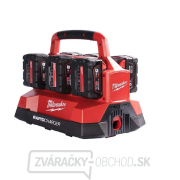 Akumulátorová nabíjačka Milwaukee M18 PC6, rýchlonabíjačka, 6x slot M18, port USB, PACKOUT, 4932480162 Náhľad