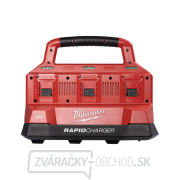 Akumulátorová nabíjačka Milwaukee M18 PC6, rýchlonabíjačka, 6x slot M18, port USB, PACKOUT, 4932480162 Náhľad