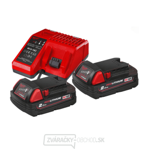 Milwaukee M18 NRG-202, 2x batéria M18 B2 + nabíjačka M12-18 C, 4933459213 gallery main image