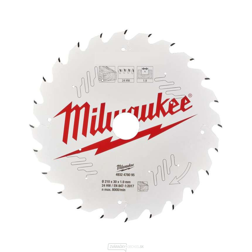Pilový kotúč na drevo 254 x 30 mm Milwaukee 4932479576 (sada 2 kusov) gallery main image