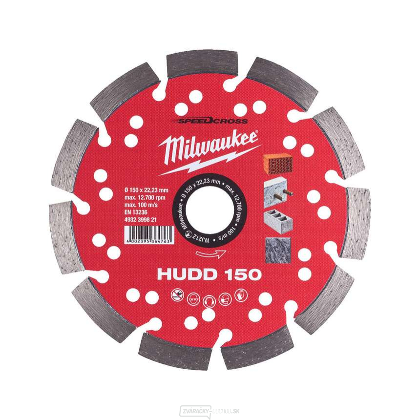 Diamantový brúsny kotúč Milwaukee HUDD 150 mm SPEEDCROSS™