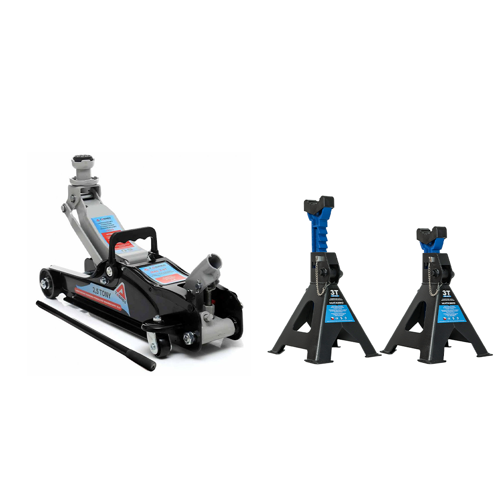 AKČNÝ SET Hydraulický nízkoprofilový zdvihák (hever) 2,5t TA253 s podperami 3t MB-JS3T