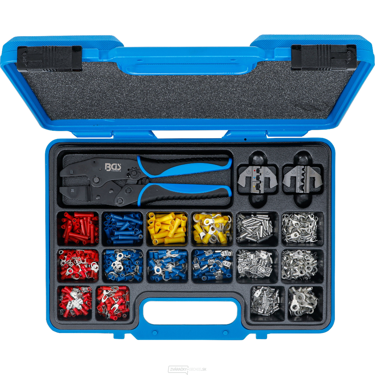 Súprava krimpovacích klieští BGS 1411 | s 2 pármi čeľustí | s káblovými okami | 1000dielna