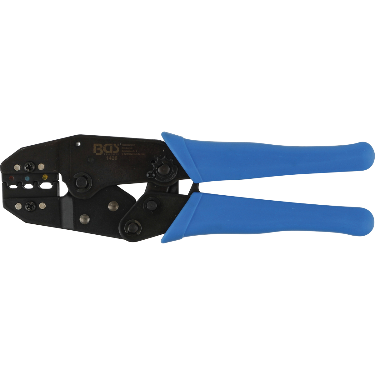 Kliešte na káblové oká s funkciou račne BGS 1426, pre izolované káblové spojky 0,5 - 6 mm²