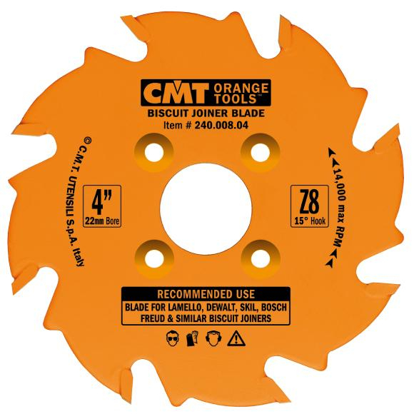 CMT Orange Tools CMT Kotúč lamelovací pre lamelové spoje - D100x3,96 d22 Z8 HW rovný zub C24100804