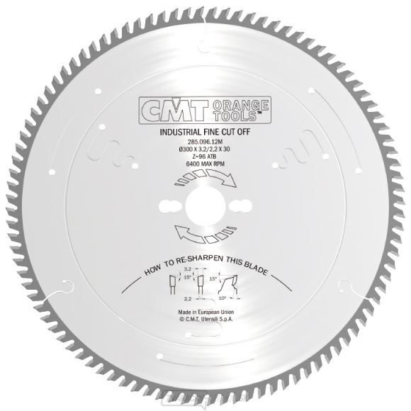 CMT Industrial Pílový kotúč pre finálne priečne rezy - D300x3,2 d30 Z96 HW