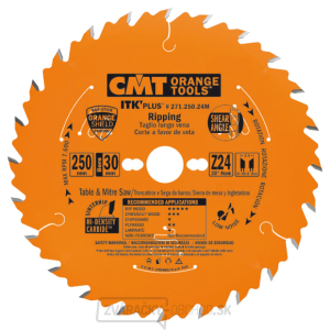 CMT ITK Ultra tenký kotúč pre pozdĺžne rezy - D250x2,4 d30 Z24 HW CMT ITK Ultra tenký kotúč pre pozdĺžne rezy - D250x2,4 d30 Z24 HW gallery main image