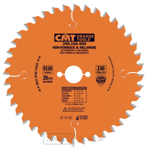 CMT Orange Pílový kotúč na lamino, plast a neželezné kovy - D190x2,8 d30 Z40 HW gallery main image