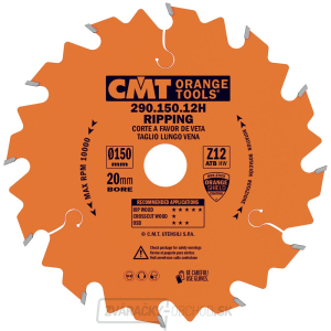 CMT Orange Pílový kotúč pre pozdĺžne rezy - D160x20 Z12 HW CMT Orange Pílový kotúč pre pozdĺžne rezy - D160x20 Z12 HW gallery main image