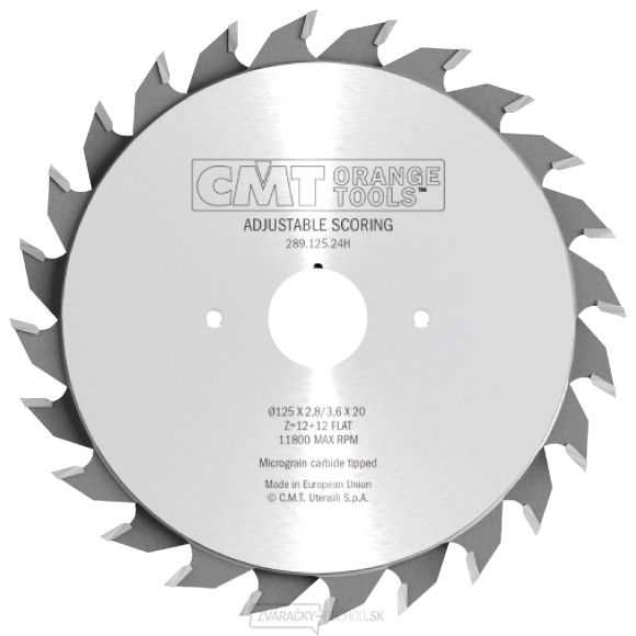 CMT Predrezový kotúč dvojdielny - D120x2,8-3,6 d20 Z12+12 HW CMT Predrezový kotúč dvojdielny - D120x2,8-3,6 d20 Z12+12 HW gallery main image
