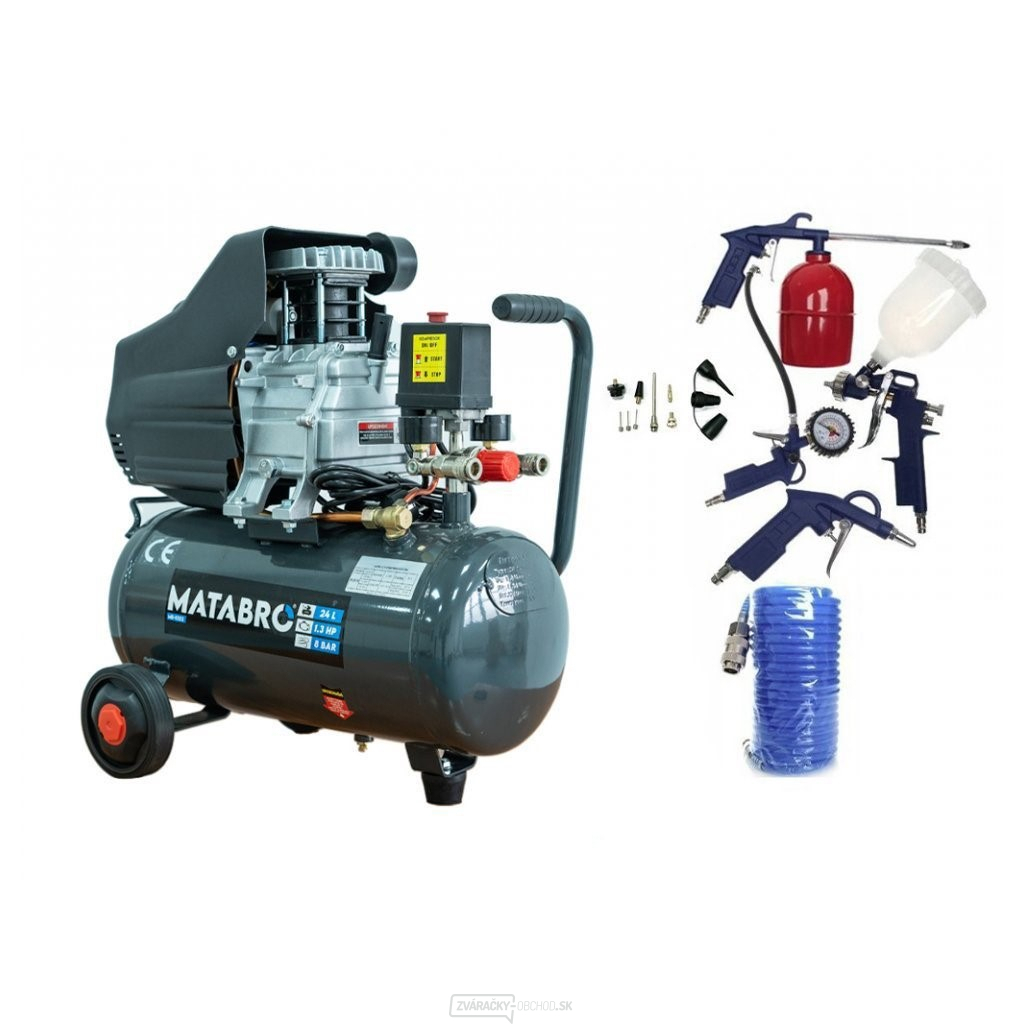 SETMB-K102, Olejový kompresor 24l, 230V s príslušenstvom | 2500W | Matabro