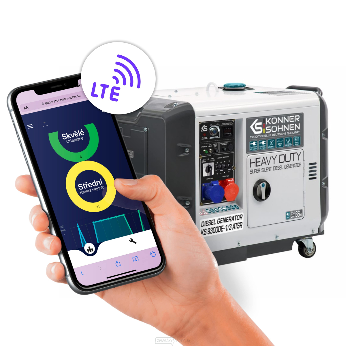 Naftová elektrocentrála Könner & Söhnen KS 9300 DE-1/3 ATSR SUPER S (EURO V) + Vzdialený prístup