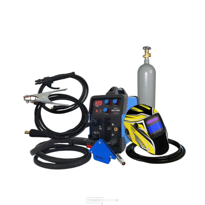 Sherman Zvárací Invertor MIG 180FL + Horák + káble + kukla KWX3 + magnet + plná fľaša CO2