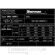 Sherman Zvárací Invertor MIG 180FL + Horák + káble + kukla KWX3 + magnet + plná fľaša CO2 Sherman Zvárací Invertor MIG 180FL + Horák + káble + kukla KWX3 + magnet + plná fľaša CO2 náhled