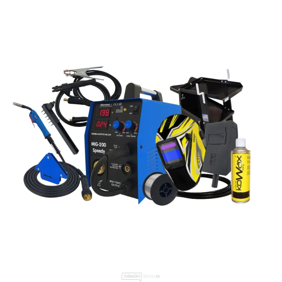 Sherman MIG 200 Speedy Horák + káble + kukla + vozík + magnet + sprej + trub.drôt