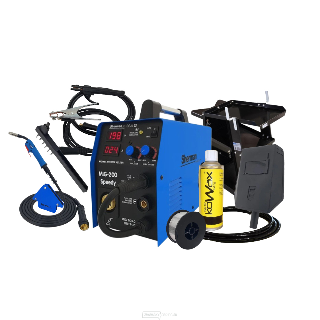 Sherman MIG 200 Speedy Horák + káble + vozík + magnet + sprej + trub.drôt