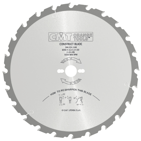 CMT Orange Tools CMT Orange Pílový kotúč na stavebné rezivo - D300x3,2 d30 Z48 HW C28604812M