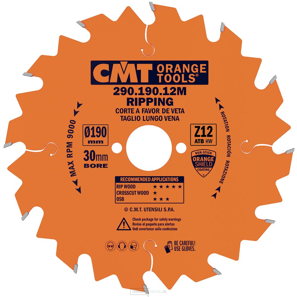 CMT Orange Pílový kotúč pre pozdĺžne rezy - D200x30 Z24 HW