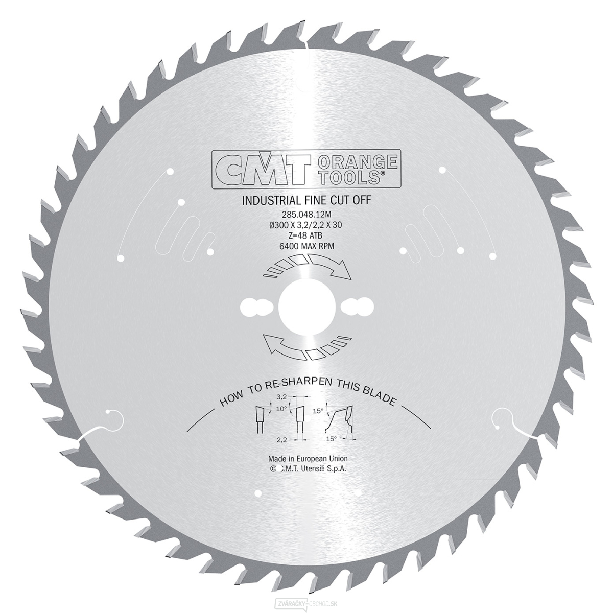 CMT Industrial Pílový kotúč pre pozdĺžne a priečne rezy - D254x2,4 d30 Z48 HW -5°Neg