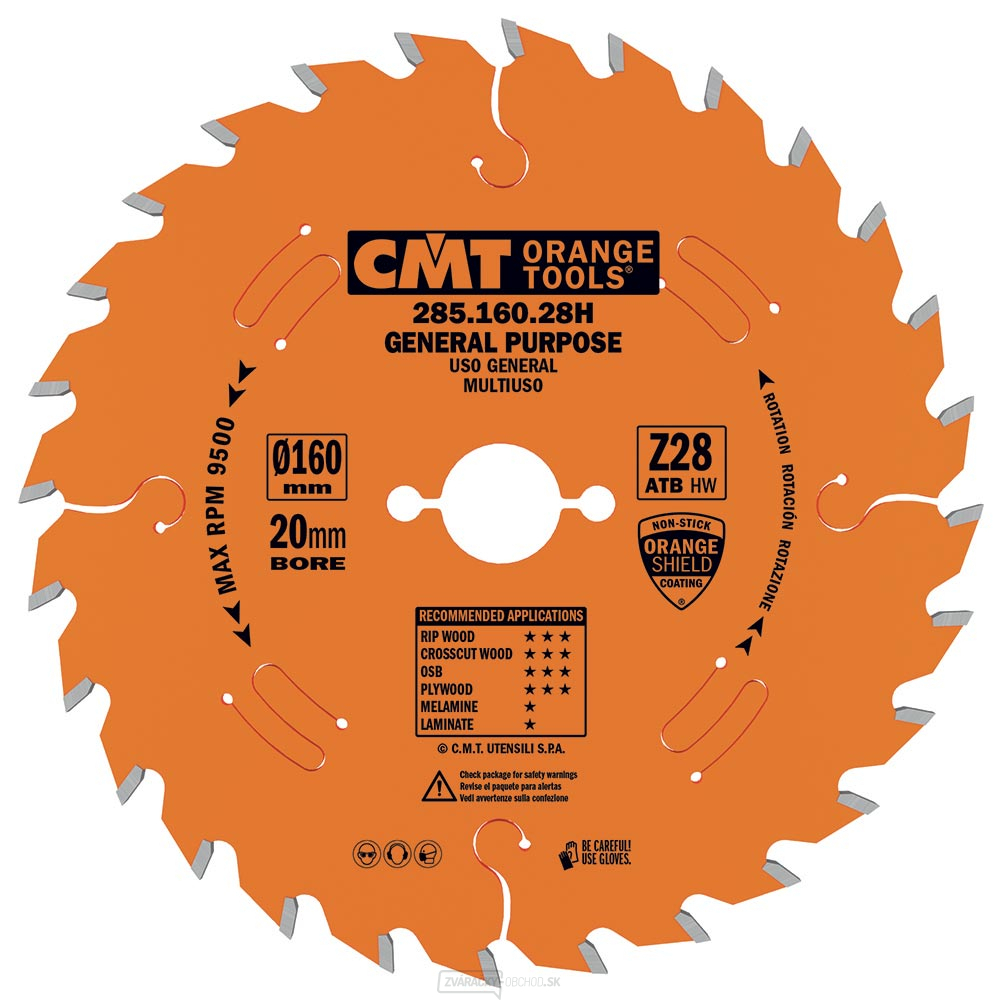 CMT Orange Industrial Pílový kotúč pre pozdĺžne a priečne rezy - D260x2,8 d30 Z48 HW Odhlučnený