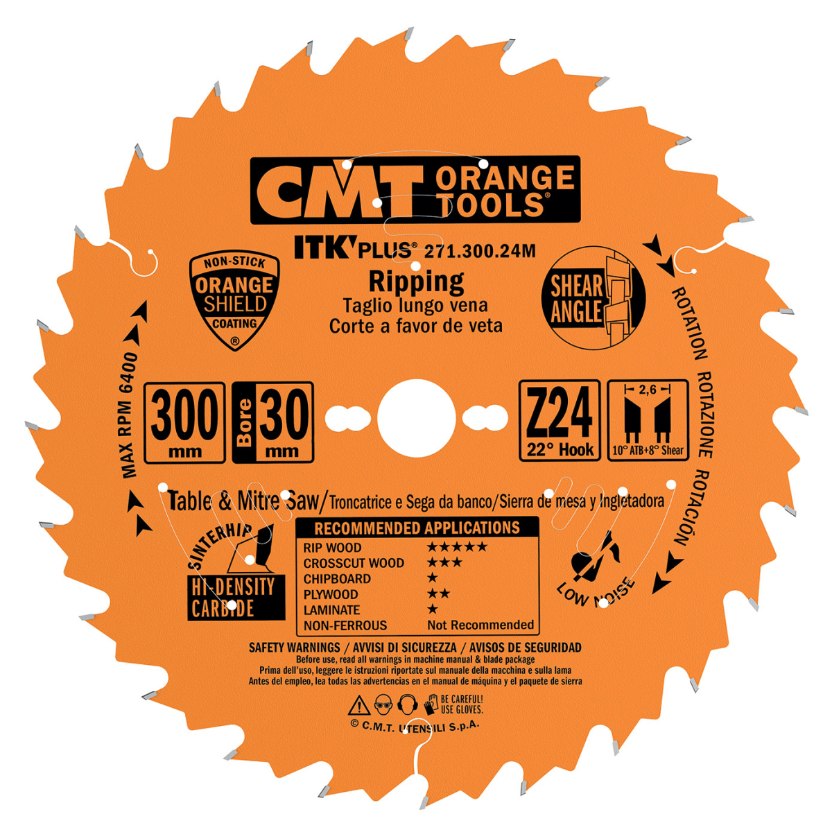 CMT Orange Tools CMT ITK Ultra tenký kotúč univerzálny - D210x1,8 d30(+25) Z36 HW C27121036M