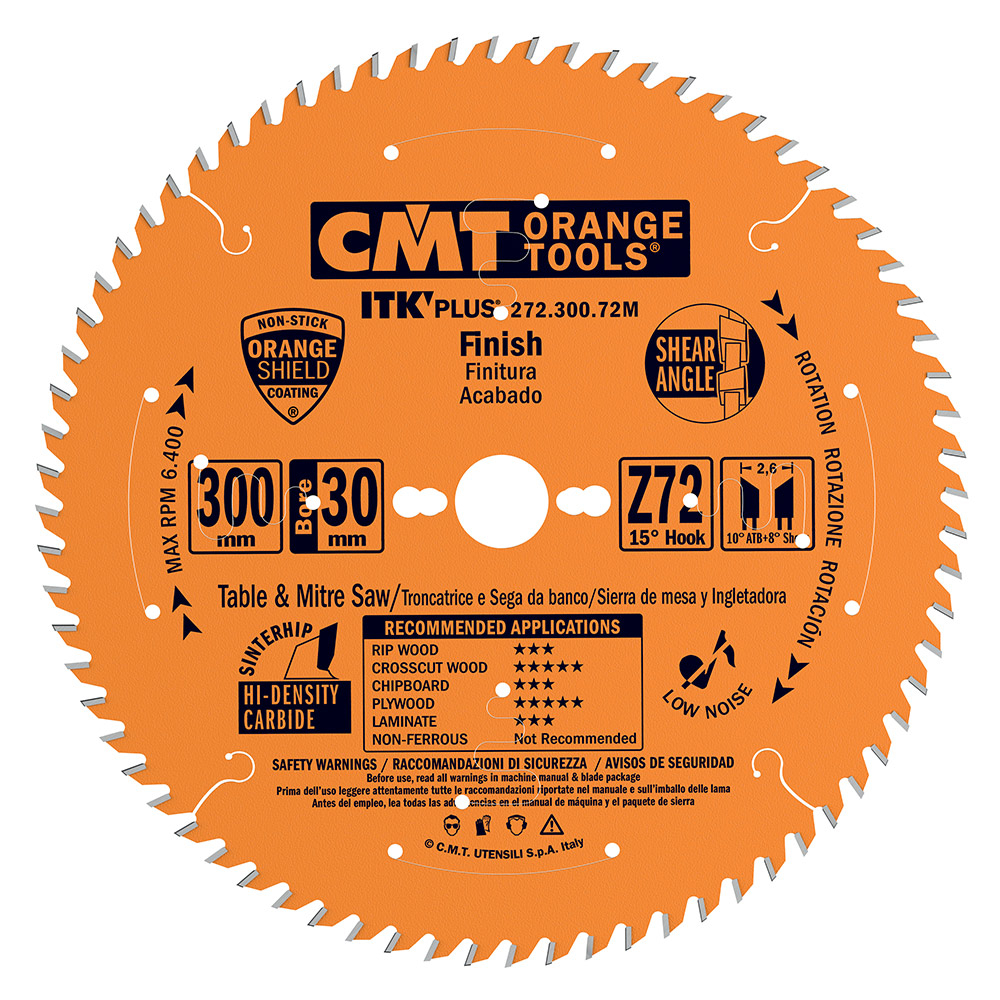 CMT Orange Tools CMT ITK Ultra tenký kotúč pre priečne rezy - D216x1,8 d30 Z48 HW C27221648M