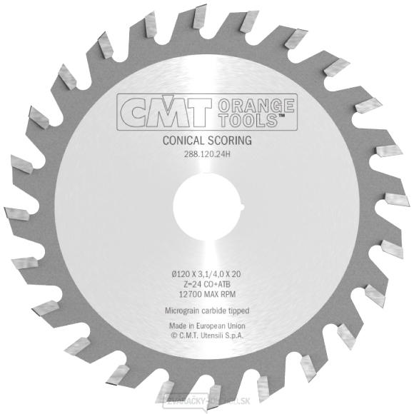 CMT Predrezový kotúč kónický - D125x3,1-4,2 d22 Z24 HW