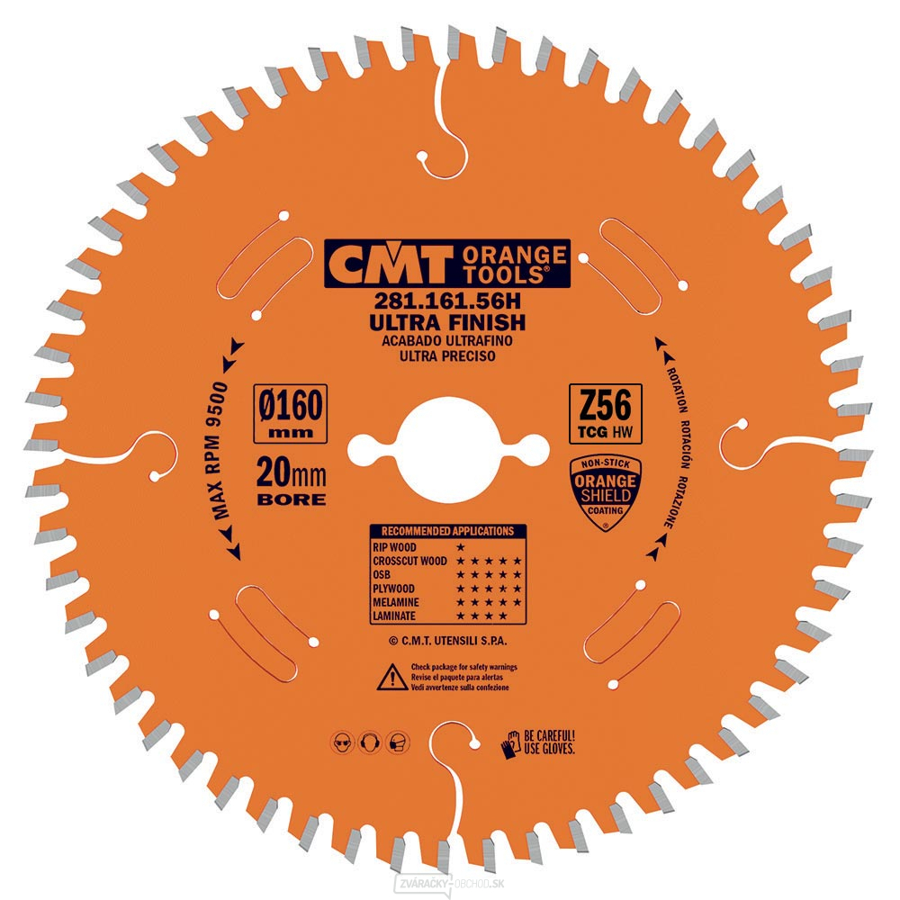 CMT Orange XTreme Pílový kotúč na lamino a DTD - D260x2,5 d30 Z64 HW