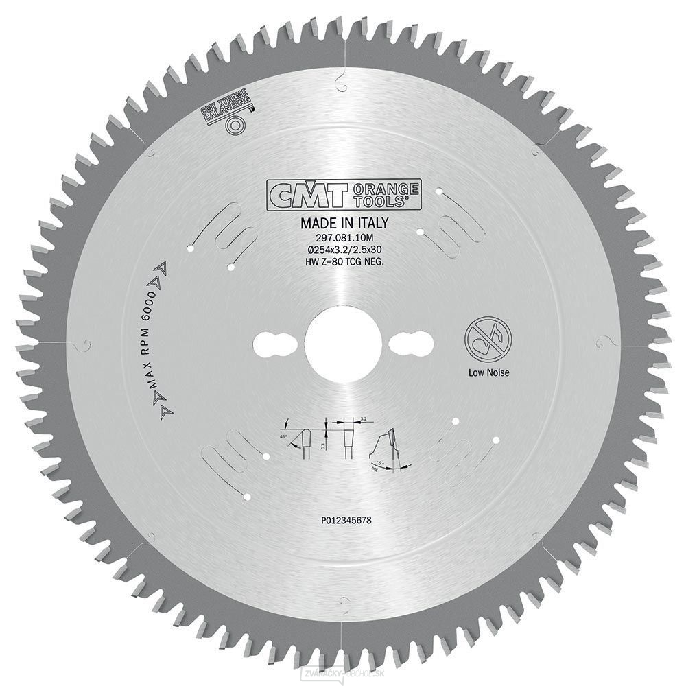 CMT Pílový kotúč na lamino, plast a neželezné kovy - D280x3,2 d30 Z64 HW