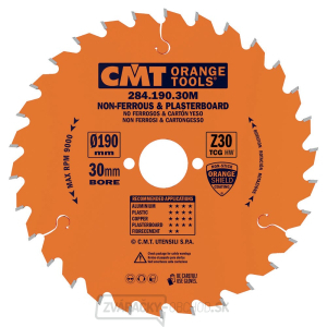 CMT Orange Pílový kotúč na neželezné kovy a plasty - D190x2,6 d30 Z30 HW CMT Orange Pílový kotúč na neželezné kovy a plasty - D190x2,6 d30 Z30 HW gallery main image