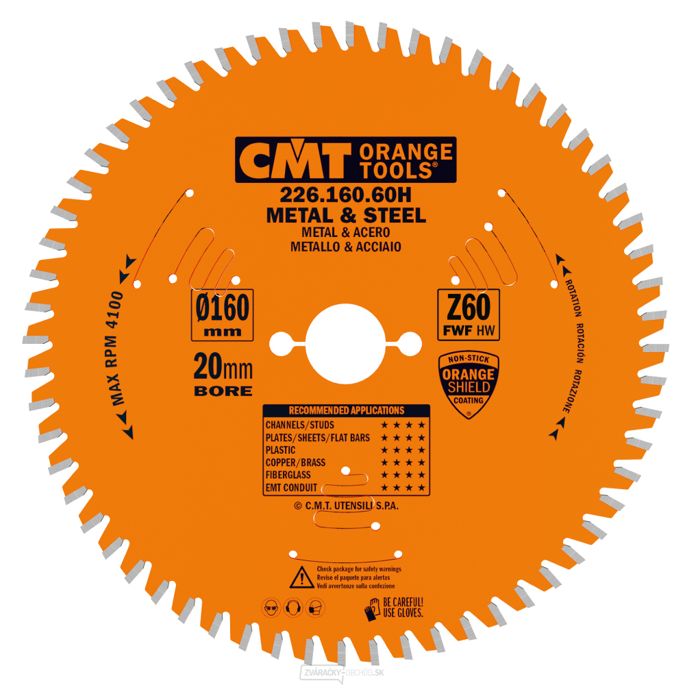 CMT Orange Industrial Pílový kotúč na železo - D160x2 d20+16 Z60 HW