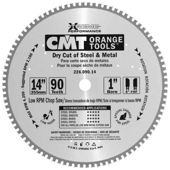 E-shop CMT Orange Tools CMT XTreme Pílový kotúč na nerez oceľ - D355x2,2 d25,4 Z90 HW C22659014