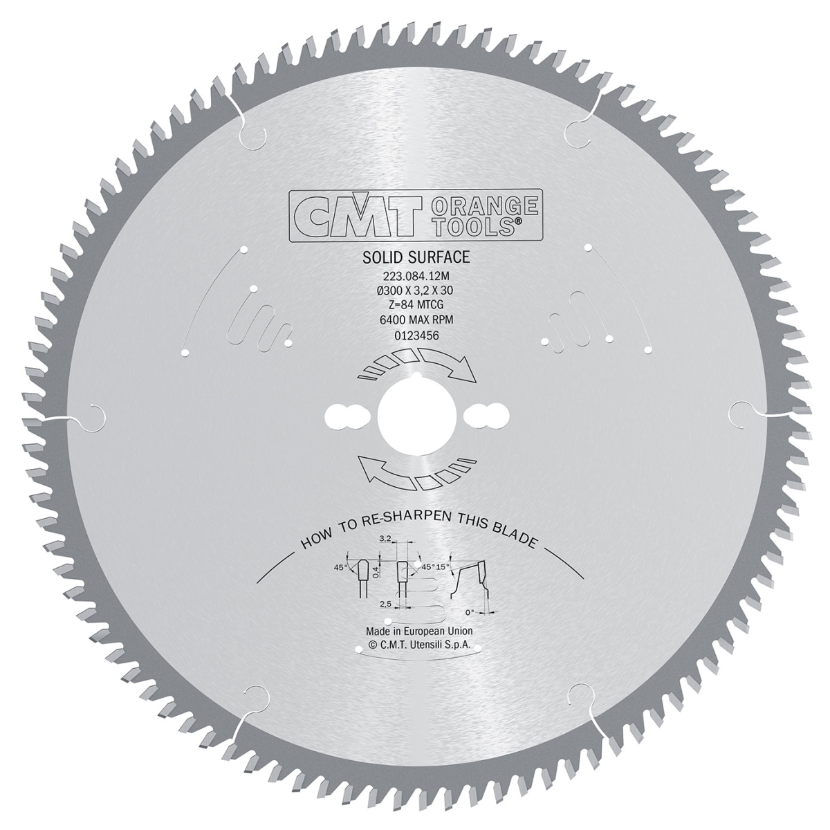 E-shop CMT Orange Tools CMT Pílový kotúč pre Corian a hrubostenné plasty - D300x3,2 d30 Z84 HW C22308412M