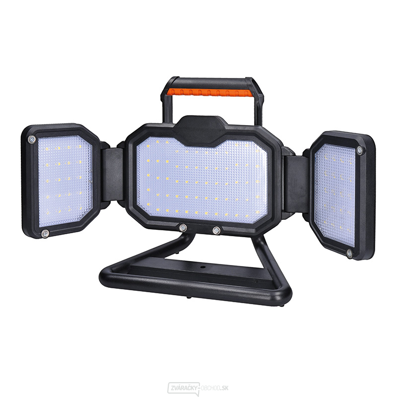 Solight LED reflektor 30W, prenosný, nabíjací, 3000lm, oranžovo-čierny