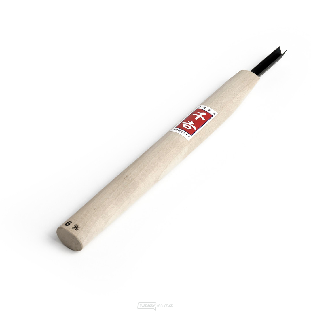 Japonské rezbárske mini-dláto SENKICHI s V čepeľou - 6 mm