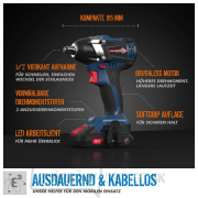 Akumulátorový rázový uťahovač BSS 18 1/2-0 BL náhled