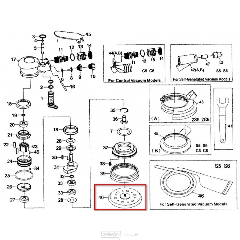 Talíř excentrické brusky ESS 150 Komposit PRO (pos.40)