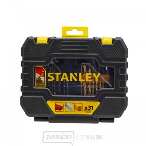 31-dielna sada vrtákov do titánu/dreva/drevo, skrutkovacie bity, magnetický držiak bitov, záhlbník Stanley STA88550 31-dielna sada vrtákov do titánu/dreva/drevo, skrutkovacie bity, magnetický držiak bitov, záhlbník Stanley STA88550 gallery main image