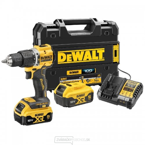 Akumulátorová príklepová vŕtačka XR Li-Ion 18V/2x5,0Ah k 100. výročiu DeWALT DCD100YP2T