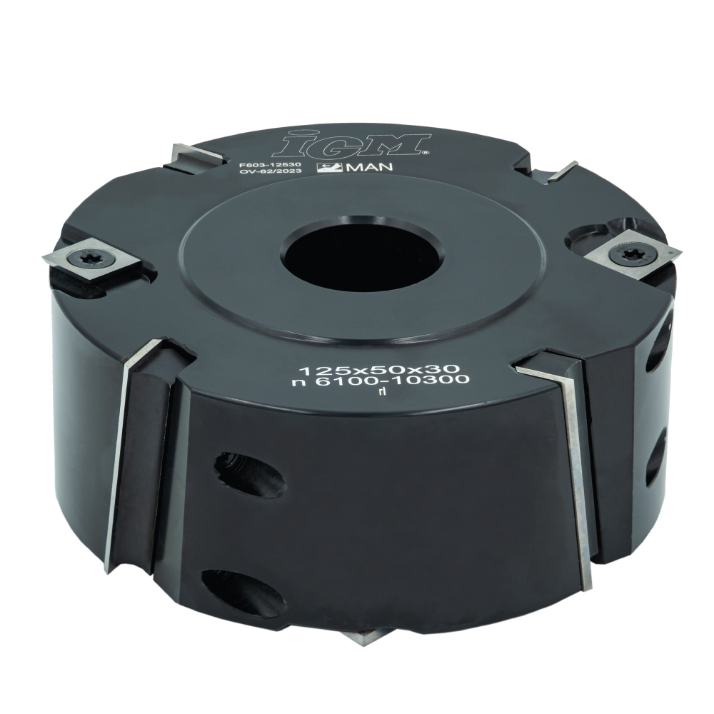 IGM F603 Obrubovacia fréza so šikmými zubami MAN - D125x50 d30 Z4 V4 ALU F603-12530