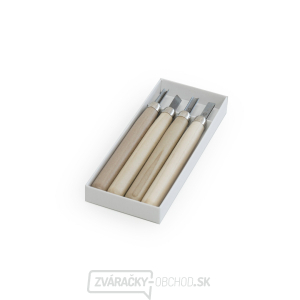 Sada rezbárskych mini-dlát MARUICHI T-4 s drevenou rukoväťou - 4 kusy Sada rezbárskych mini-dlát MARUICHI T-4 s drevenou rukoväťou - 4 kusy gallery main image